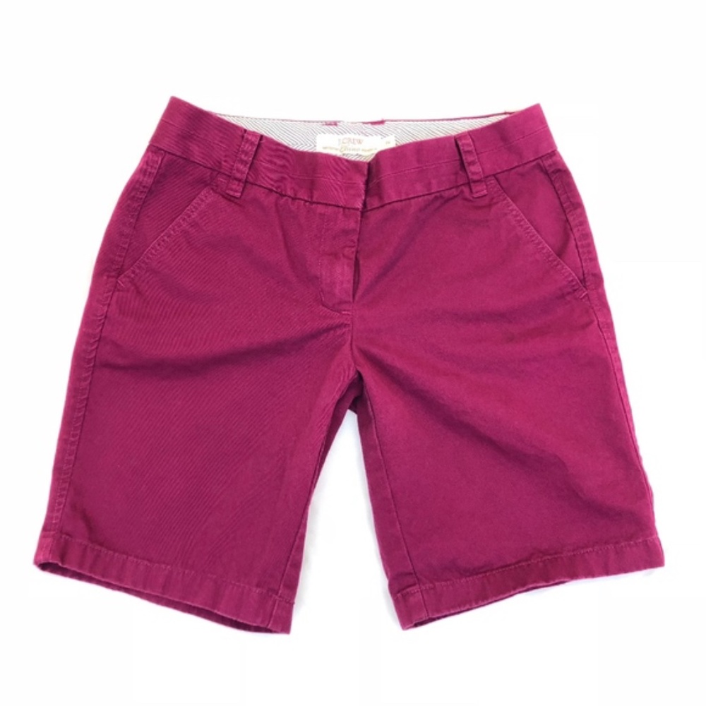 J. Crew Women's Purple Broken in Chino Bermuda Shorts Size 2